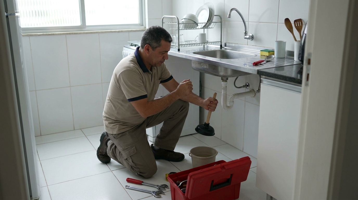 Desentupimento de pia residencial em Natal‑RN